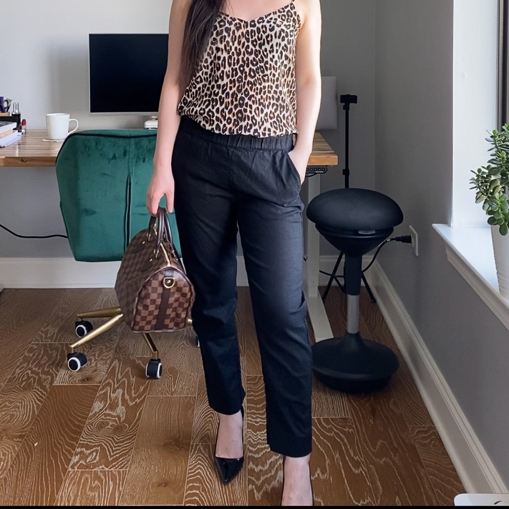 Final: Who What Wear Black Linen Blend Pull On Pants Size 2